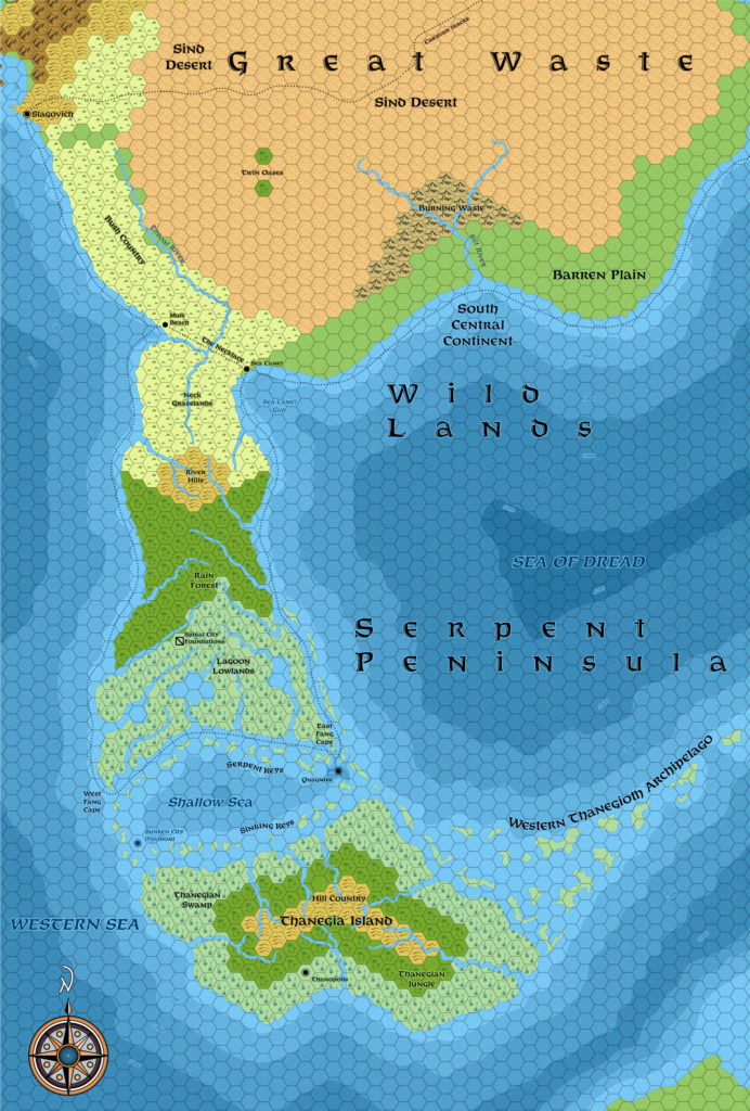 Serpent Peninsula, 24 miles per hex (1987)