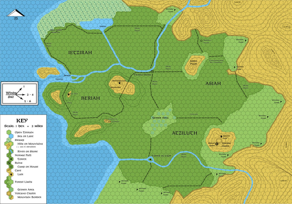 The Sylvan Realm, 2 miles per hex (1987)