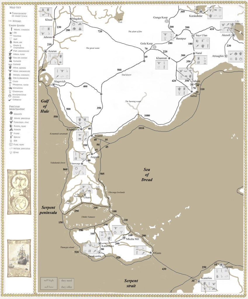 Serpent Peninsula Trade Map by Bertrand Lhoyez, June 2003