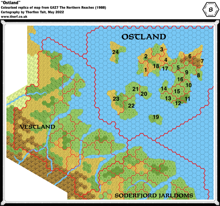 GAZ7 Ostland, 8 miles per hex Overview | Atlas of Mystara