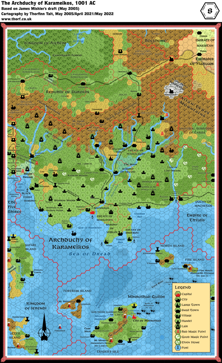 Mystaros’ Archduchy of Karameikos, 8 mph | Atlas of Mystara