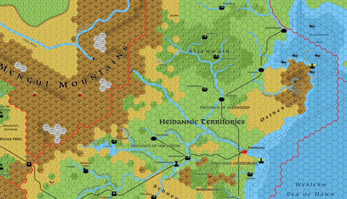 Updated map of the Heldannic Territories, 8 miles per hex