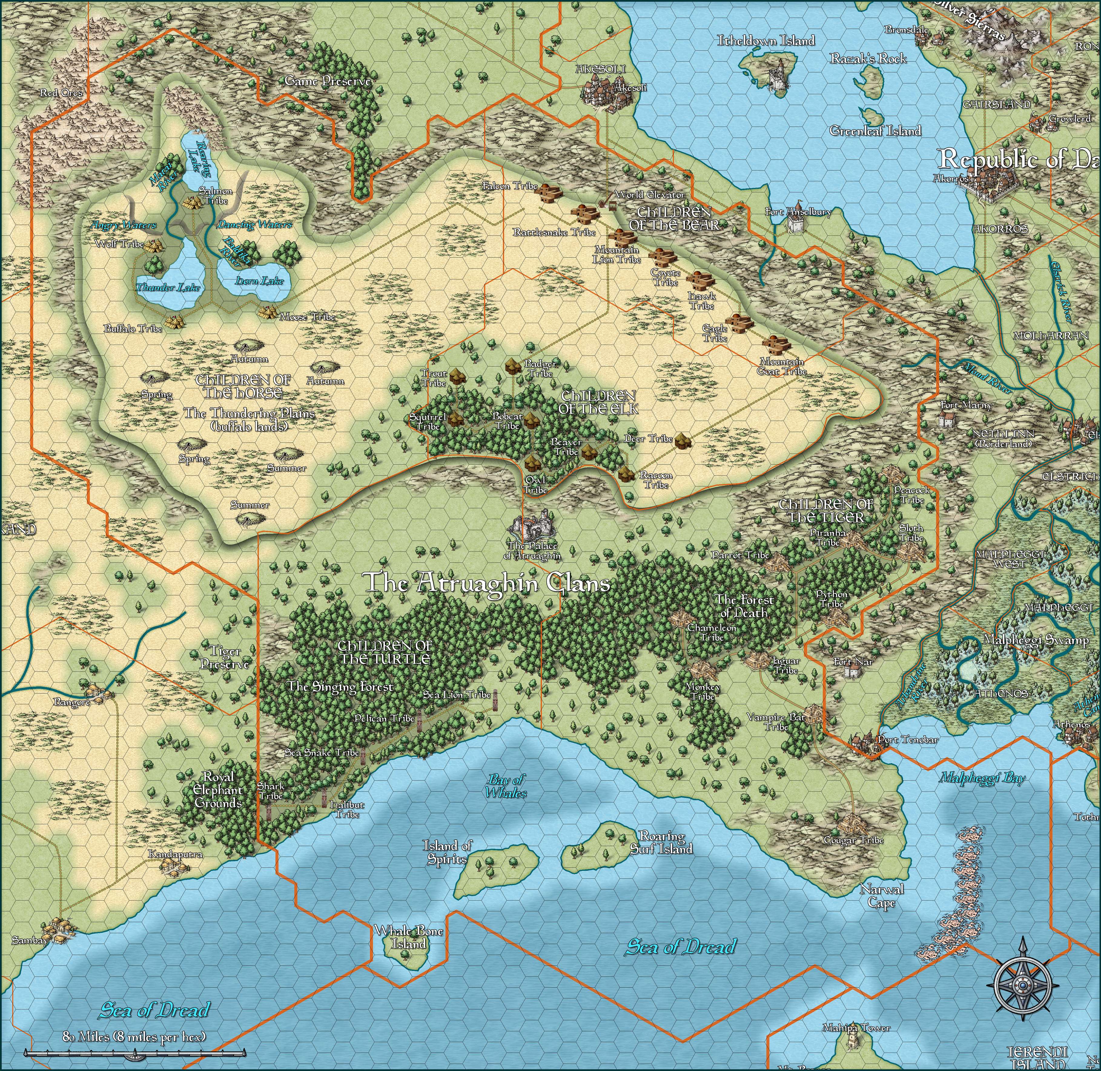 The Atruaghin Clans, 8 miles per hex by Jason Hibdon, May 2020