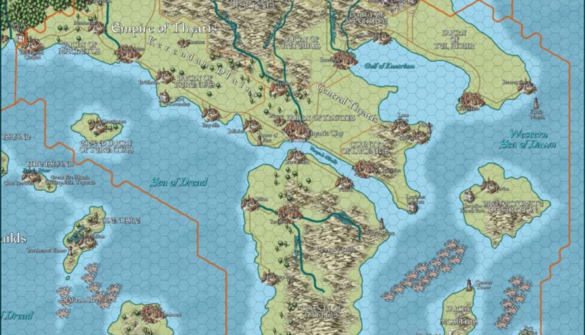 The Empire of Thyatis, 8 miles per hex by Jason Hibdon, May 2020