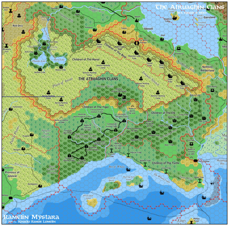 GAZ14 Atruaghin Clans, 8 miles per hex | Atlas of Mystara