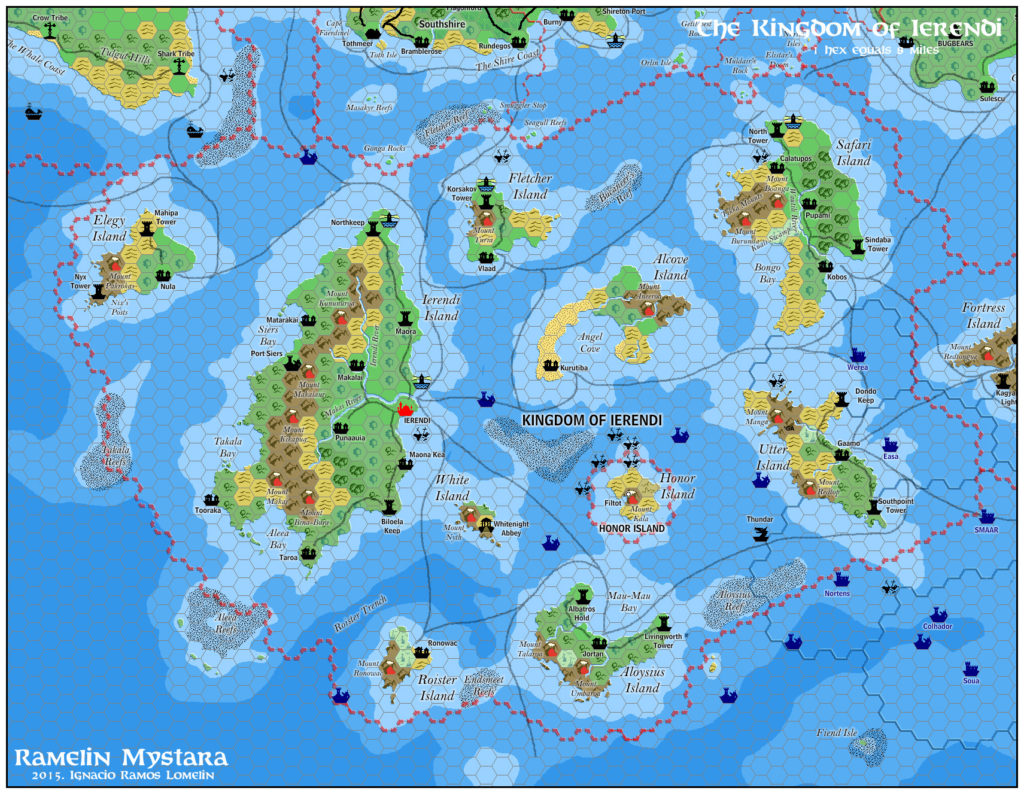 The Kingdom of Ierendi, 8 miles per hex by Jose Ignacio Ramos Lomelin, November 2015