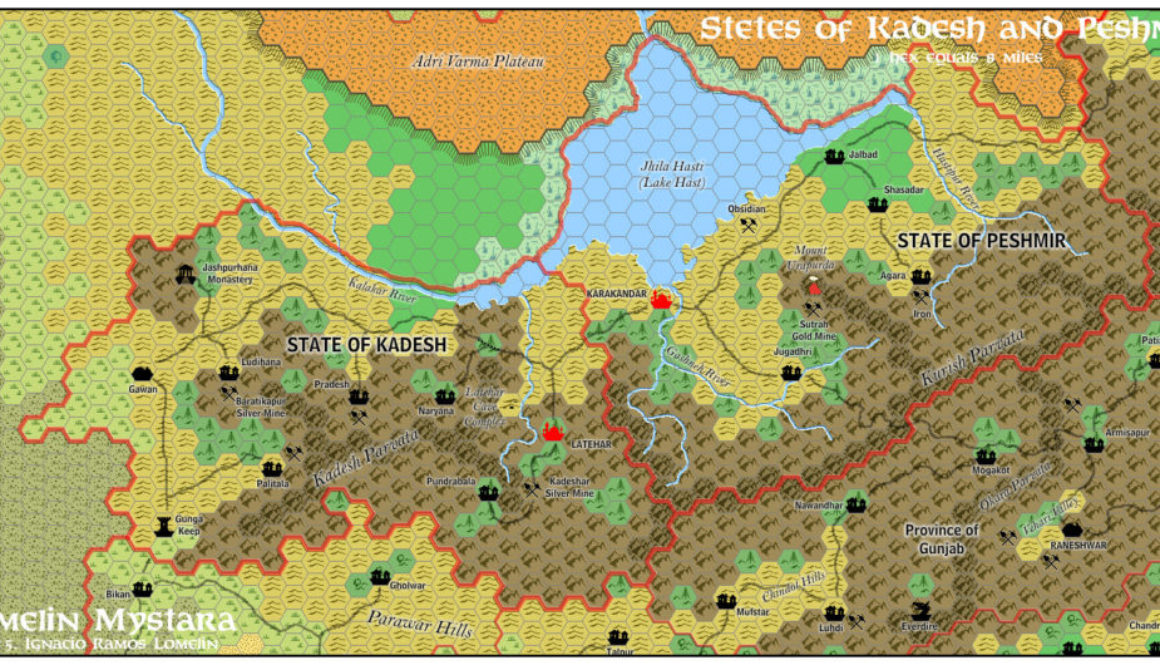 The States of Kadesh and Peshmir, 8 miles per hex by Jose Ignacio Ramos Lomelin, November 2015