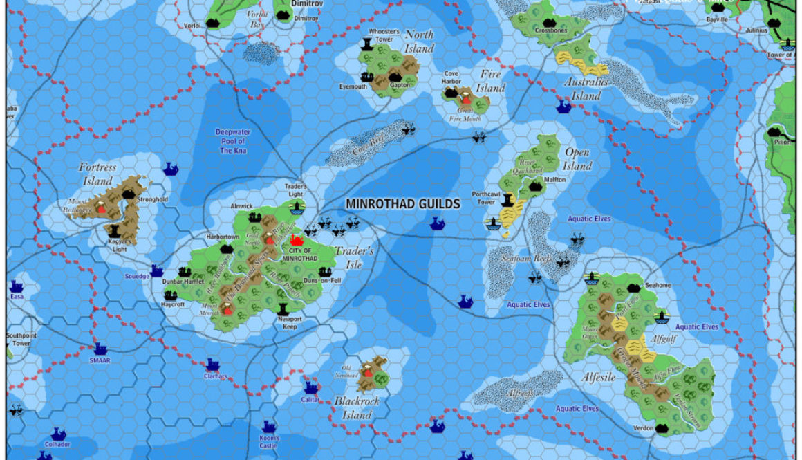 The Minrothad Guilds, 8 miles per hex by Jose Ignacio Ramos Lomelin, November 2015