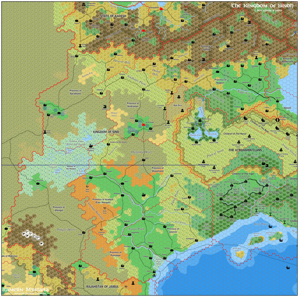 The Kingdom of Sind, 8 miles per hex by Jose Ignacio Ramos Lomelin, November 2015