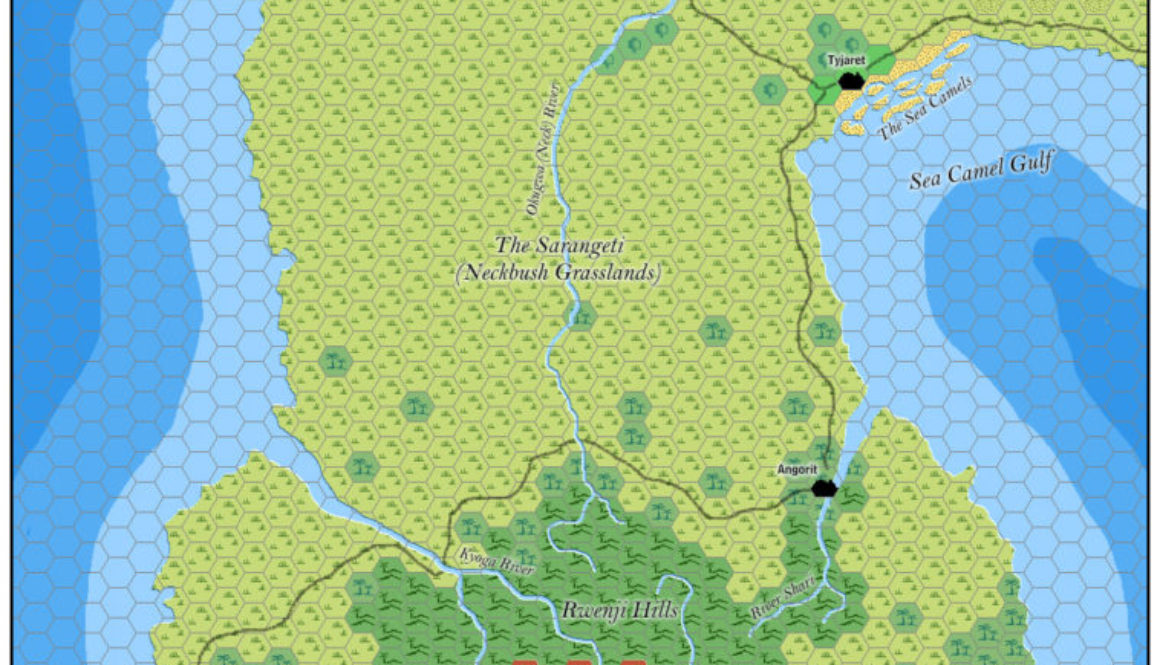 Ulimwengu and the Serpent Peninsula, 8 miles per hex by Jose Ignacio Ramos Lomelin, November 2015