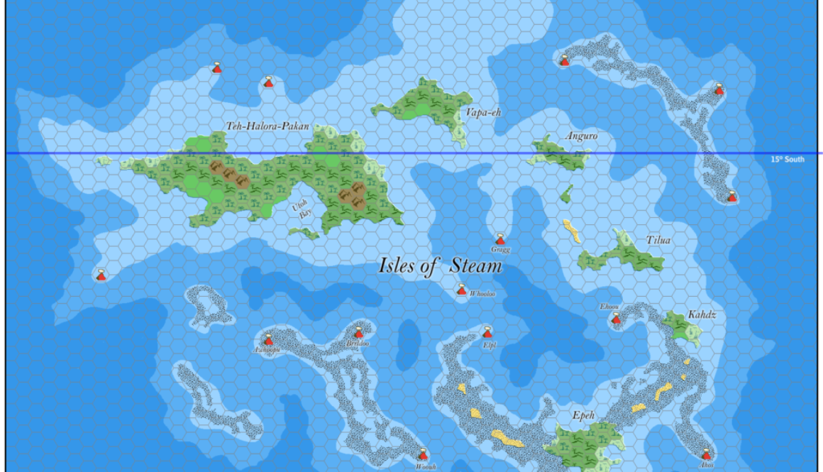 Isles of Steam, 8 miles per hex by Jose Ignacio Ramos Lomelin, November 2015