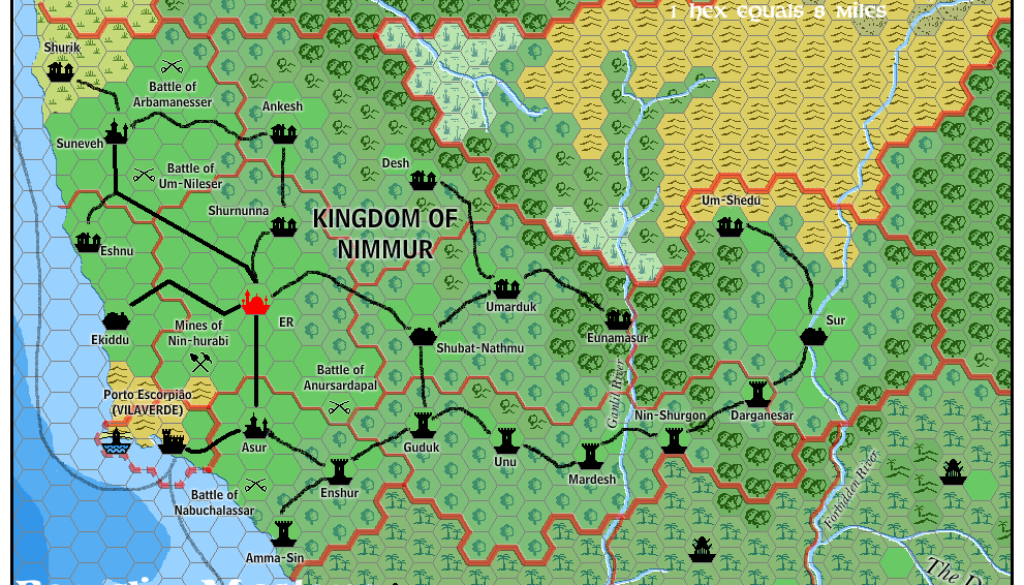 The Kingdom of Nimmur, 8 miles per hex by Jose Ignacio Ramos Lomelin, November 2015