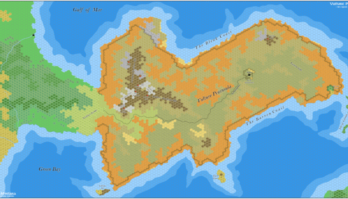 The Vulture Peninsula, 8 miles per hex by Jose Ignacio Ramos Lomelin, November 2015