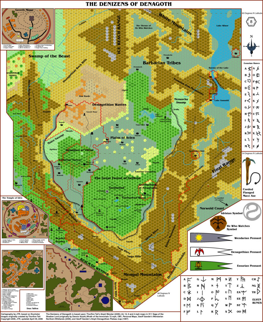 Denagoth, 8 miles per hex by JTR, April 2006