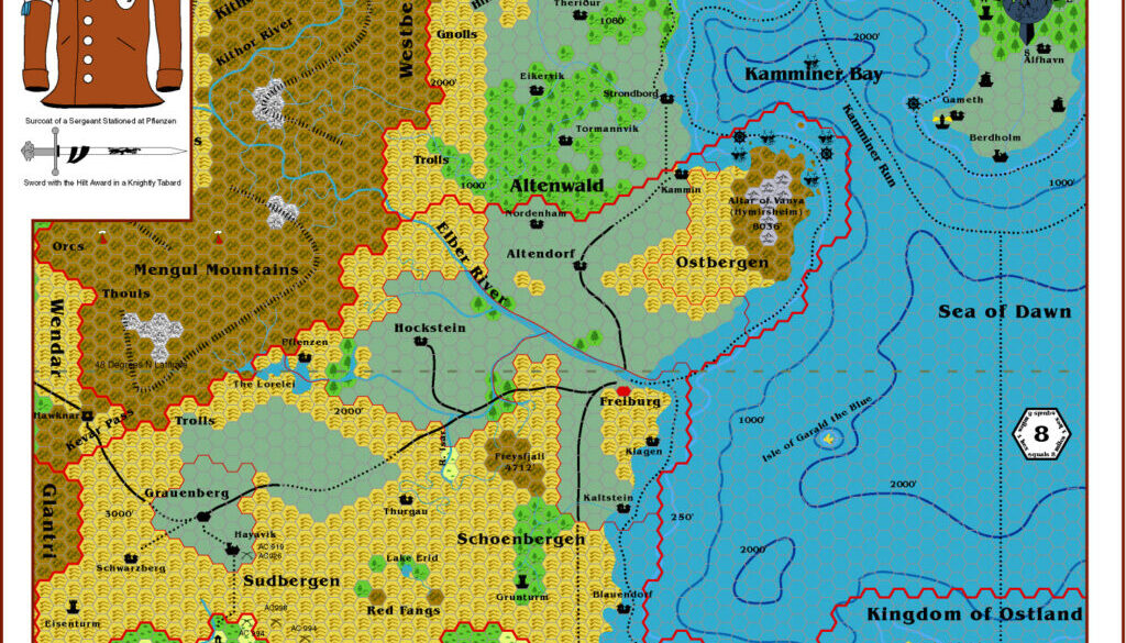 The Heldannic Territories, 8 miles per hex by JTR, May 2007