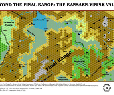 The Ransarn-Vinisk Valley, 8 miles per hex by JTR, March 2008