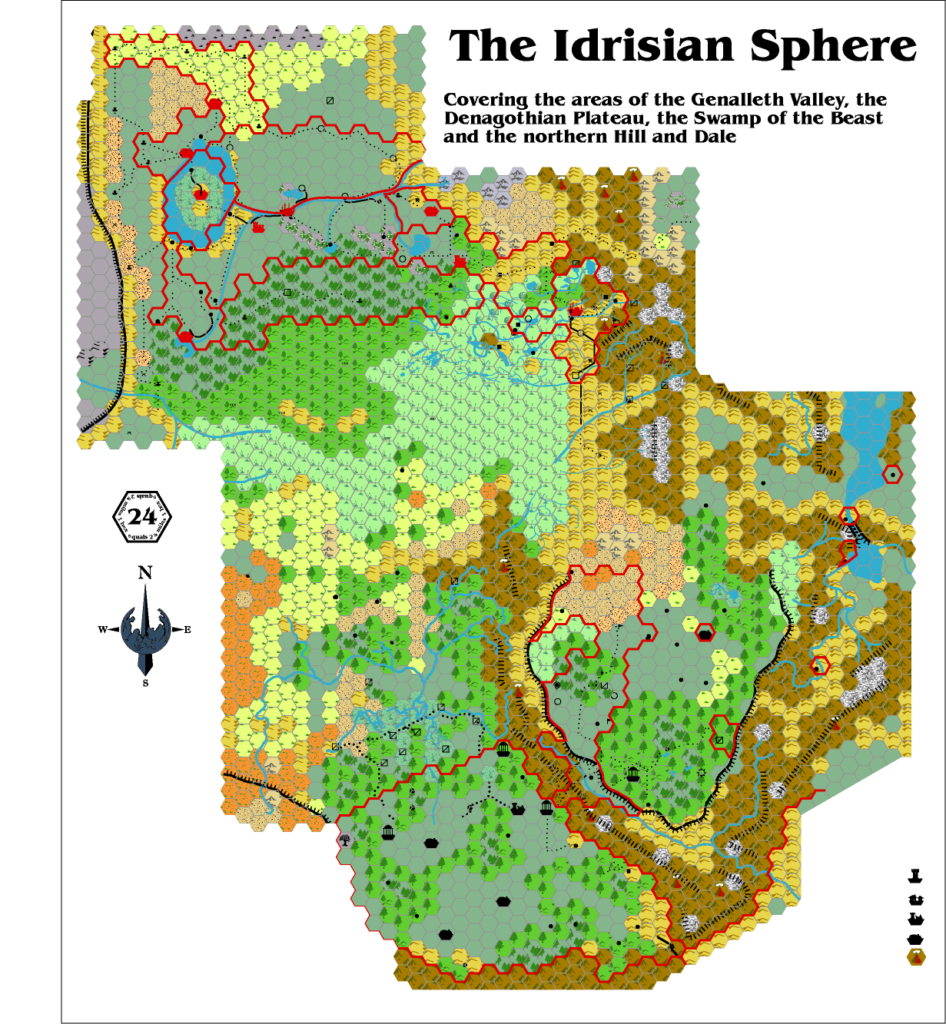 The Idrisian Sphere, 24 miles per hex by JTR, 2007 (or perhaps earlier)