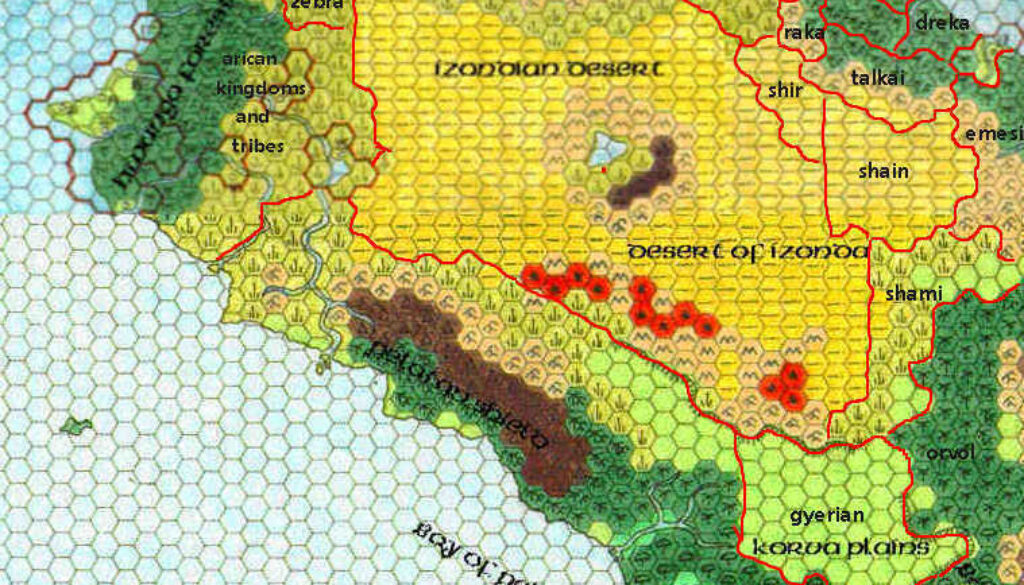 Northwestern Davania, 72 miles per hex by Francesco Defferrari, April 2001