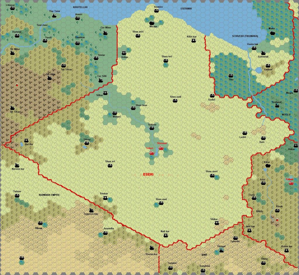 Eseri, 8 miles per hex by Francesco Defferrari, February 2003