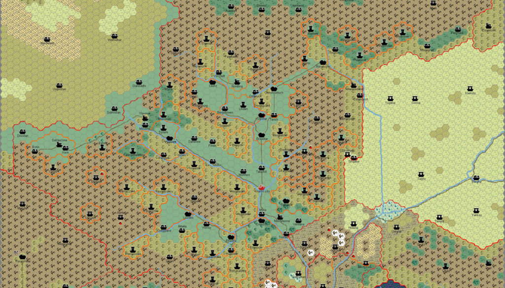 Glantri 1012 AC, 8 miles per hex v1 by Francesco Defferrari, April 2003