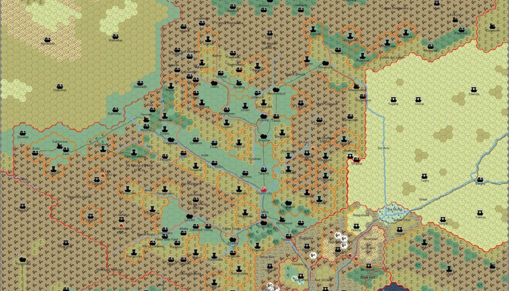 Glantri 1012 AC, 8 miles per hex v2 by Francesco Defferrari, October 2006