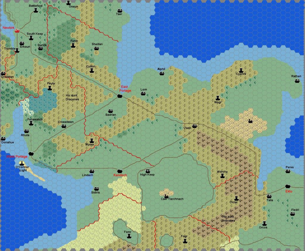 Central Isle of Dawn, 8 miles per hex by Francesco Defferrari, April 2003