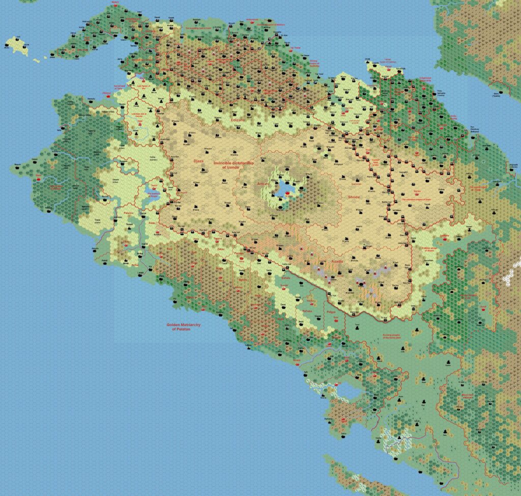 Izonda and Pelatan, 24 miles per hex by Francesco Defferrari, March 2011