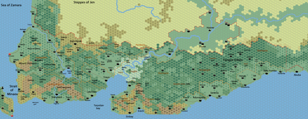 Minaea, 24 miles per hex by Francesco Defferrari, March 2011