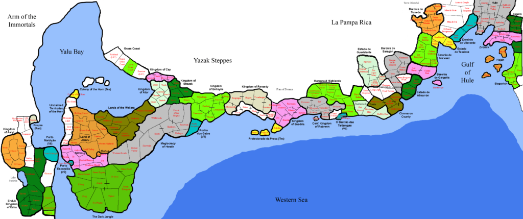 The Savage Coast Political Map v2 by Aleksei Andrievski, July 2000