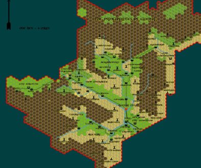 The Principalities of Glantri, 8 miles per hex by Tim Roberts, c. July 2001