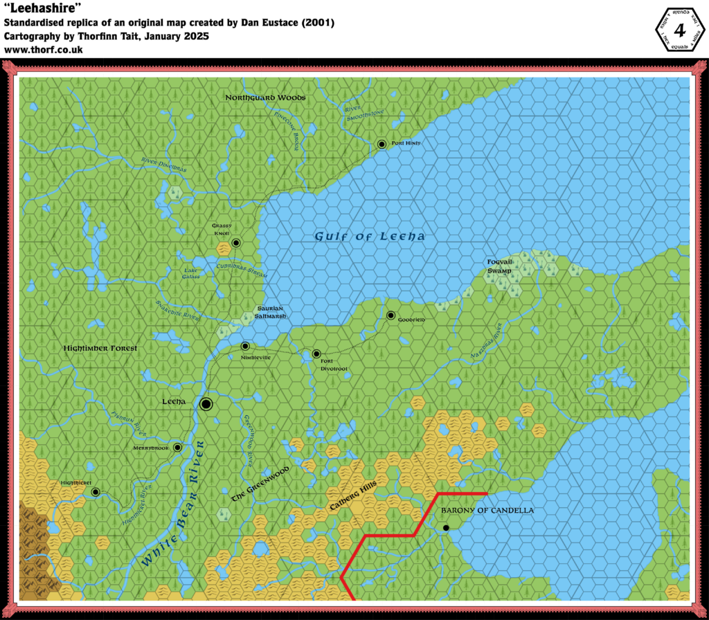 Replica of Dan Eustace’s Leehashire, 4 miles per hex, January 2025