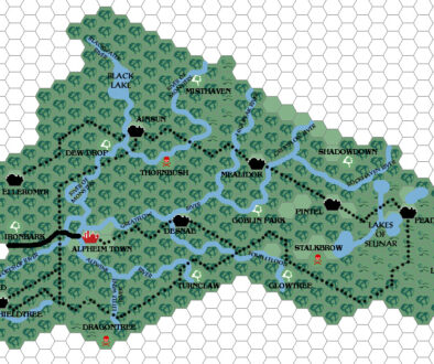 The Kingdom of Alfheim, 8 miles per hex by Estlor, April 2001