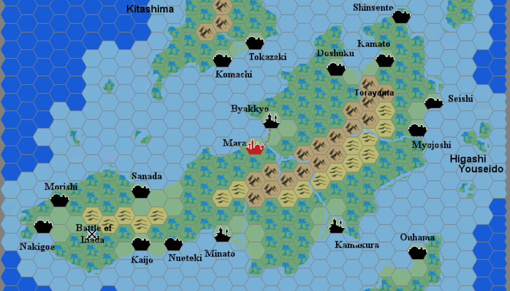 Myoshima, 24 miles per hex by Giampaolo Agosta, August 2007