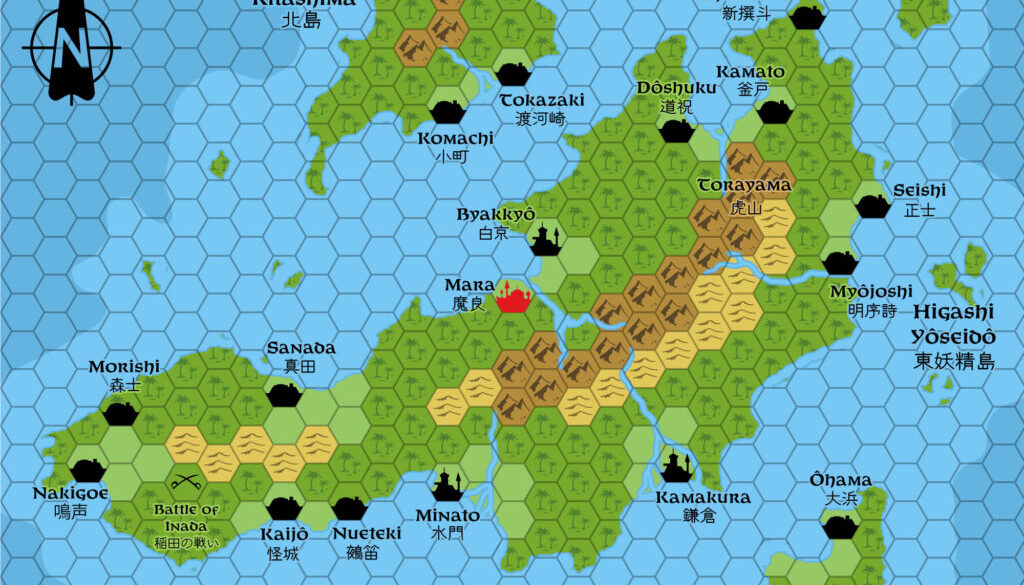 Adjusted replica of Giampaolo Agosta’s Myoshima, 24 miles per hex by Thorfinn Tait, February 2025