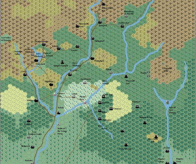 Northeastern Karameikos, 3.4 miles per hex by Giampaolo Agosta, October 2007