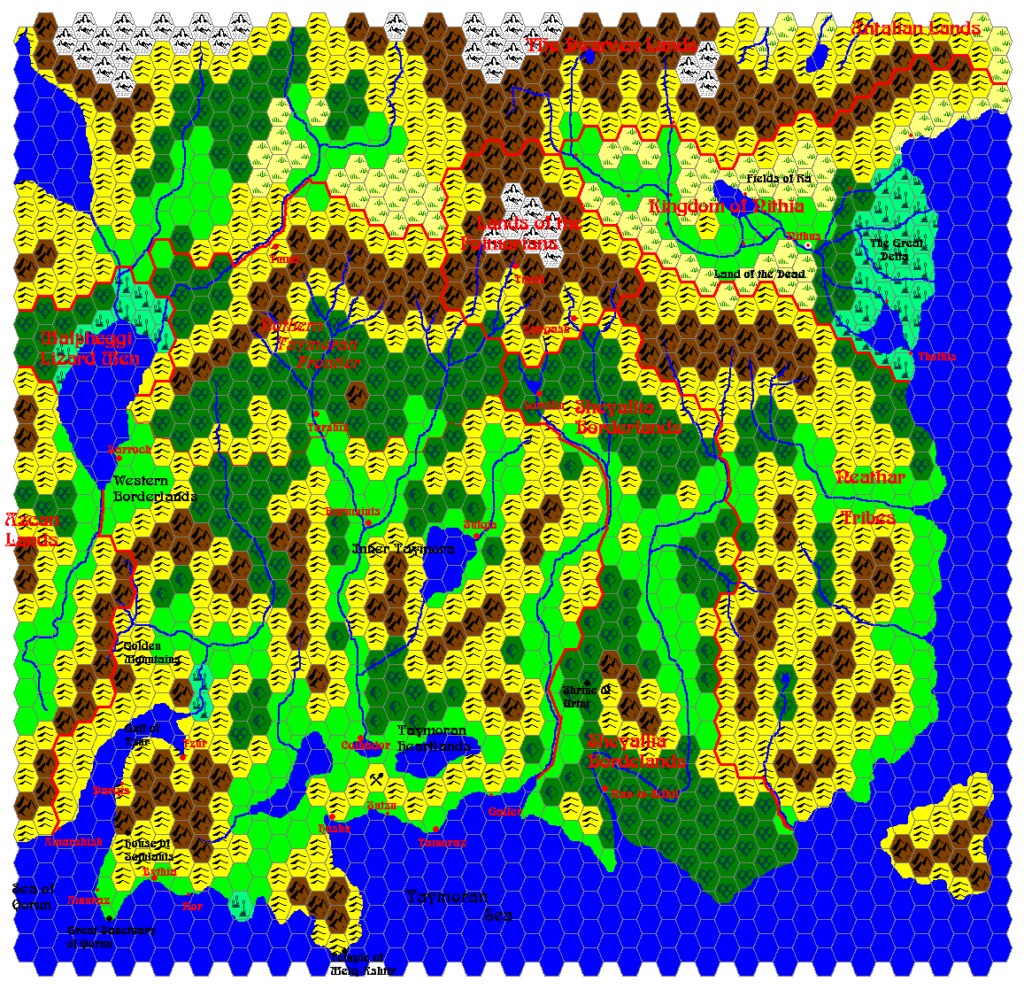 Taymora 2000 BC, 24 miles per hex by Giampaolo Agosta, September 2002