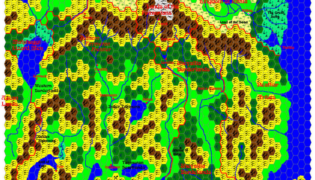 Taymora 2000 BC, 24 miles per hex by Giampaolo Agosta, September 2004