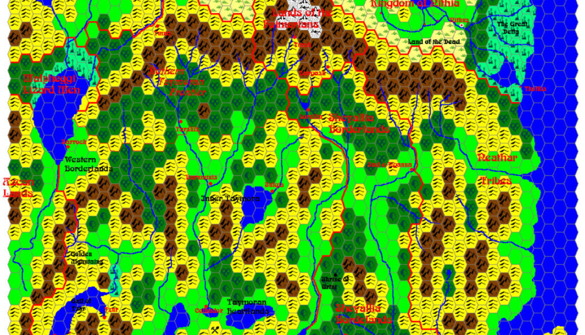 Taymora 2000 BC, 24 miles per hex by Giampaolo Agosta, September 2004