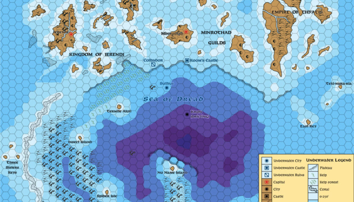 Sea of Dread Underwater, 24 miles per hex (1987)