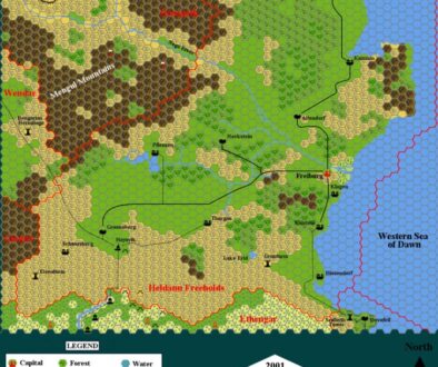 The Heldann Freeholds, 8 miles per hex by Tim Roberts, c. July 2001