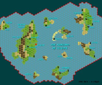 The Kingdom of Ierendi, 8 miles per hex by Tim Roberts, c. July 2001