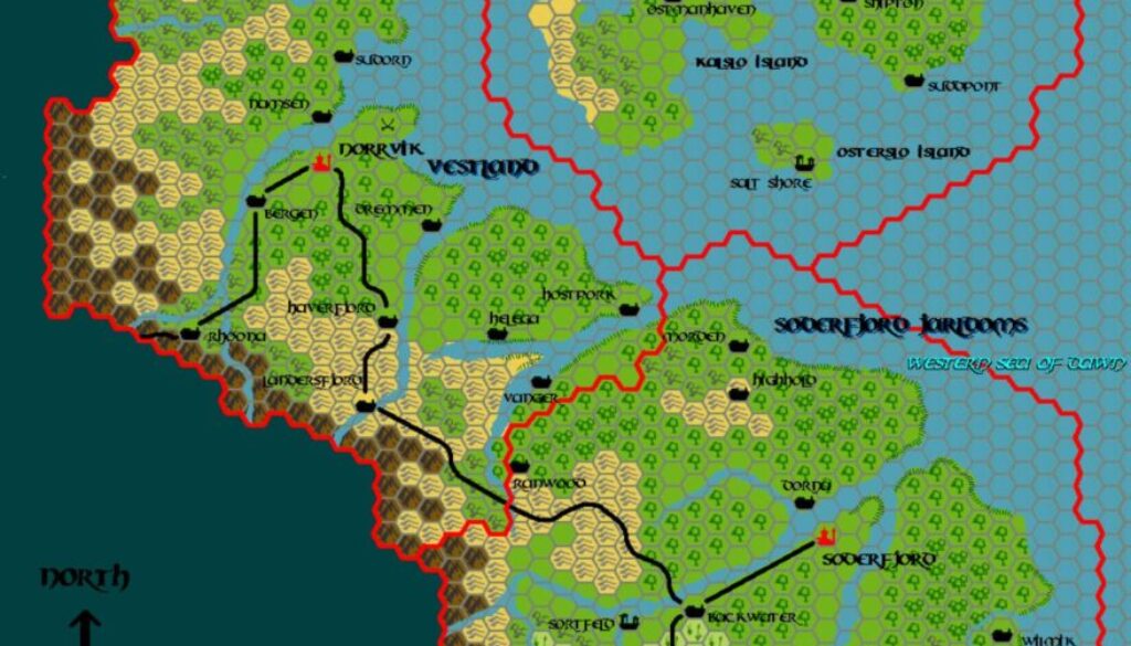 The Northern Reaches, 8 miles per hex by Tim Roberts, c. July 2001