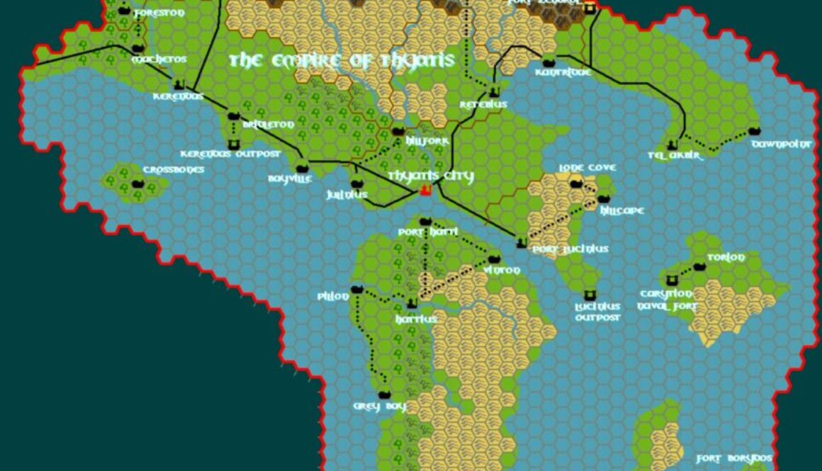 The Empire of Thyatis, 8 miles per hex by Tim Roberts, c. July 2001