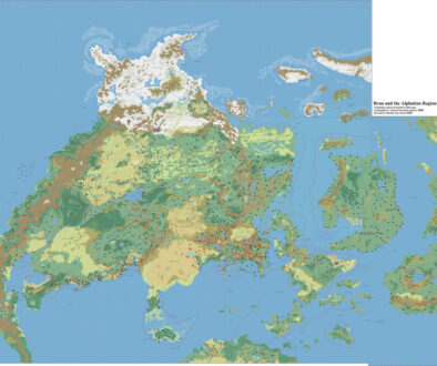 Brun and the Alphatian Region, 24 miles per hex by Andrea Francolini, January 2005, Revised by Thorf, March 2025