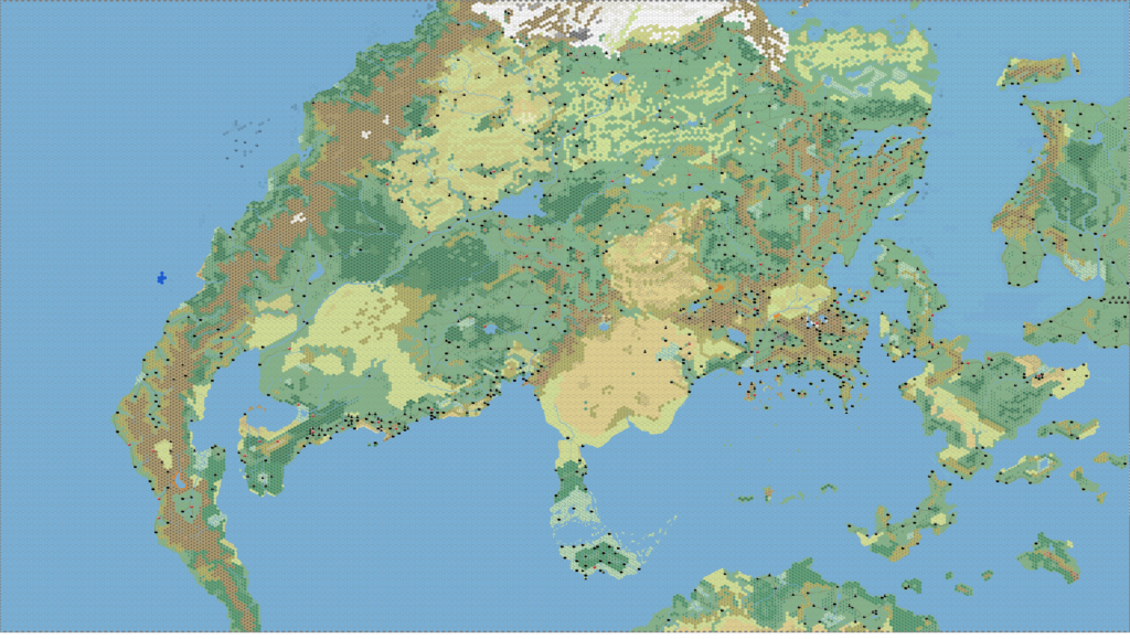 Brun South, 24 miles per hex by Andrea Francolini, January 2005 (No Labels Variant)