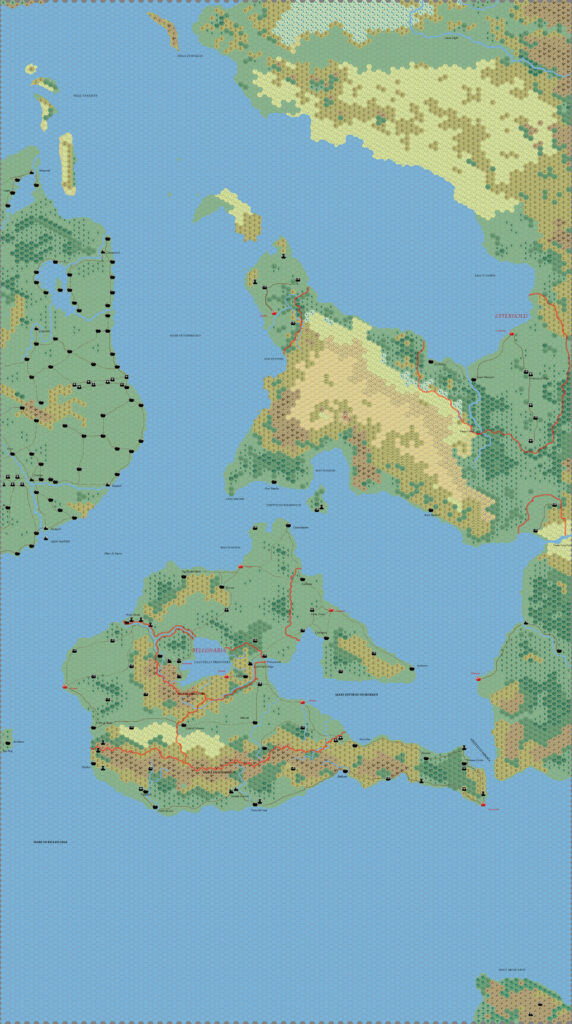 Bellissaria and Esterhold, 24 miles per hex by Andrea Francolini, January 2005