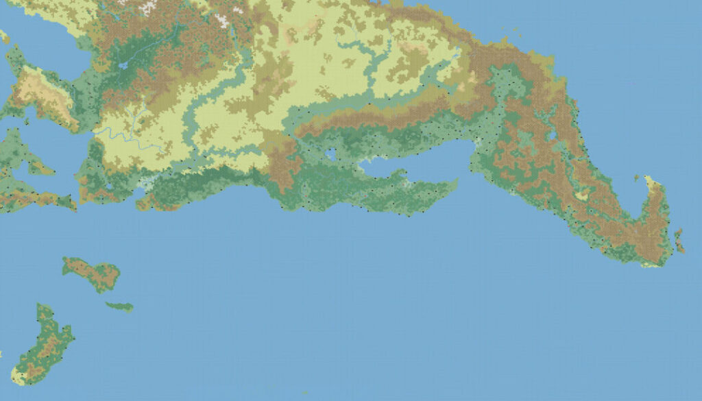 Mystara Eastern Hemisphere, 24 miles per hex by Andrea Francolini, c. November 2006