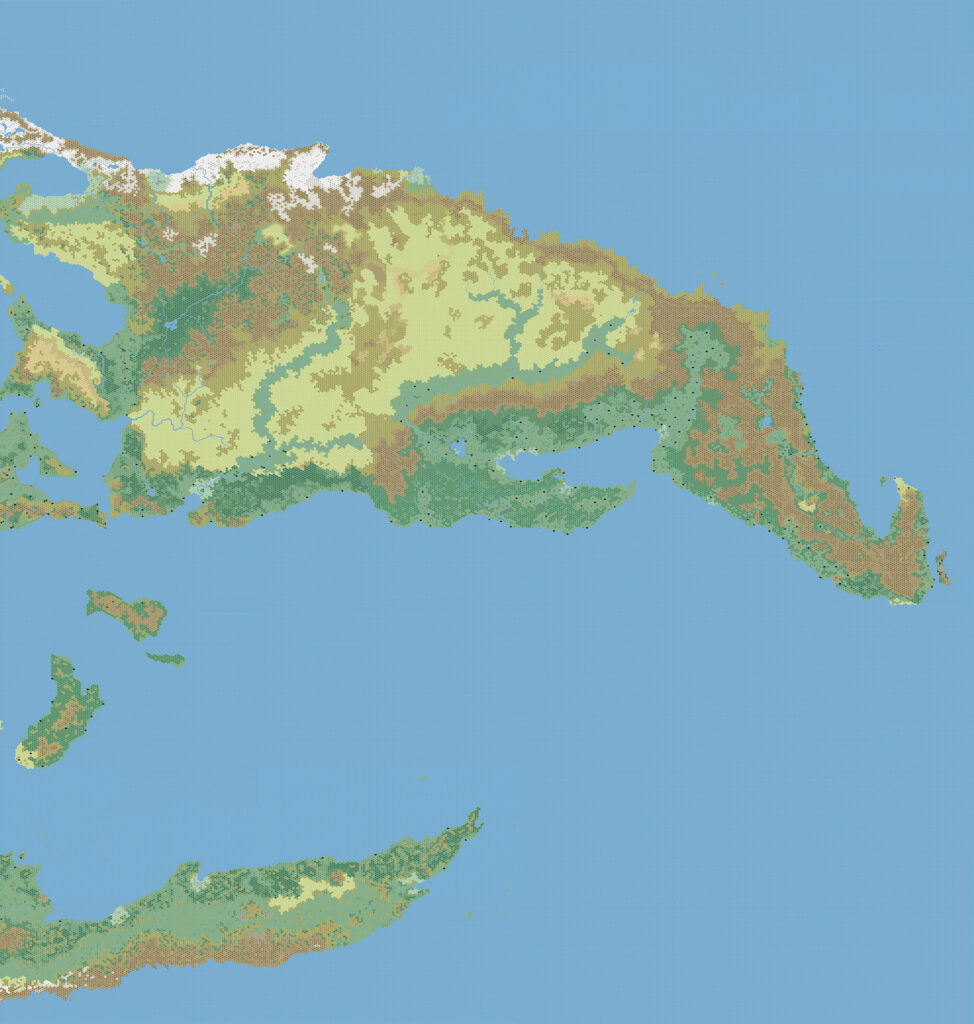 Mystara Eastern Hemisphere, 24 miles per hex by Andrea Francolini, c. November 2006