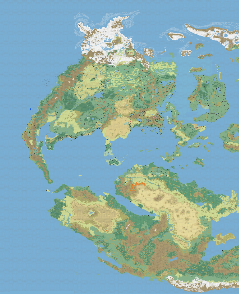 Mystara Western Hemisphere, 24 miles per hex by Andrea Francolini, c. November 2006