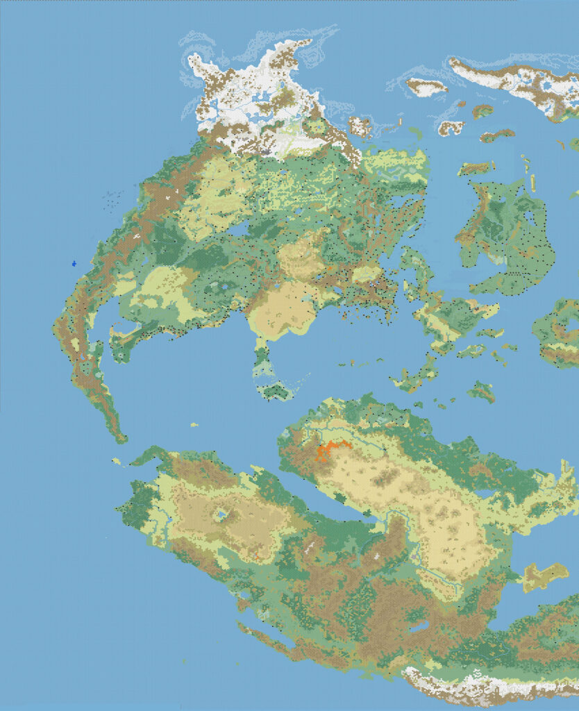 Mystara Western Hemisphere, 24 miles per hex by Andrea Francolini, c. November 2006